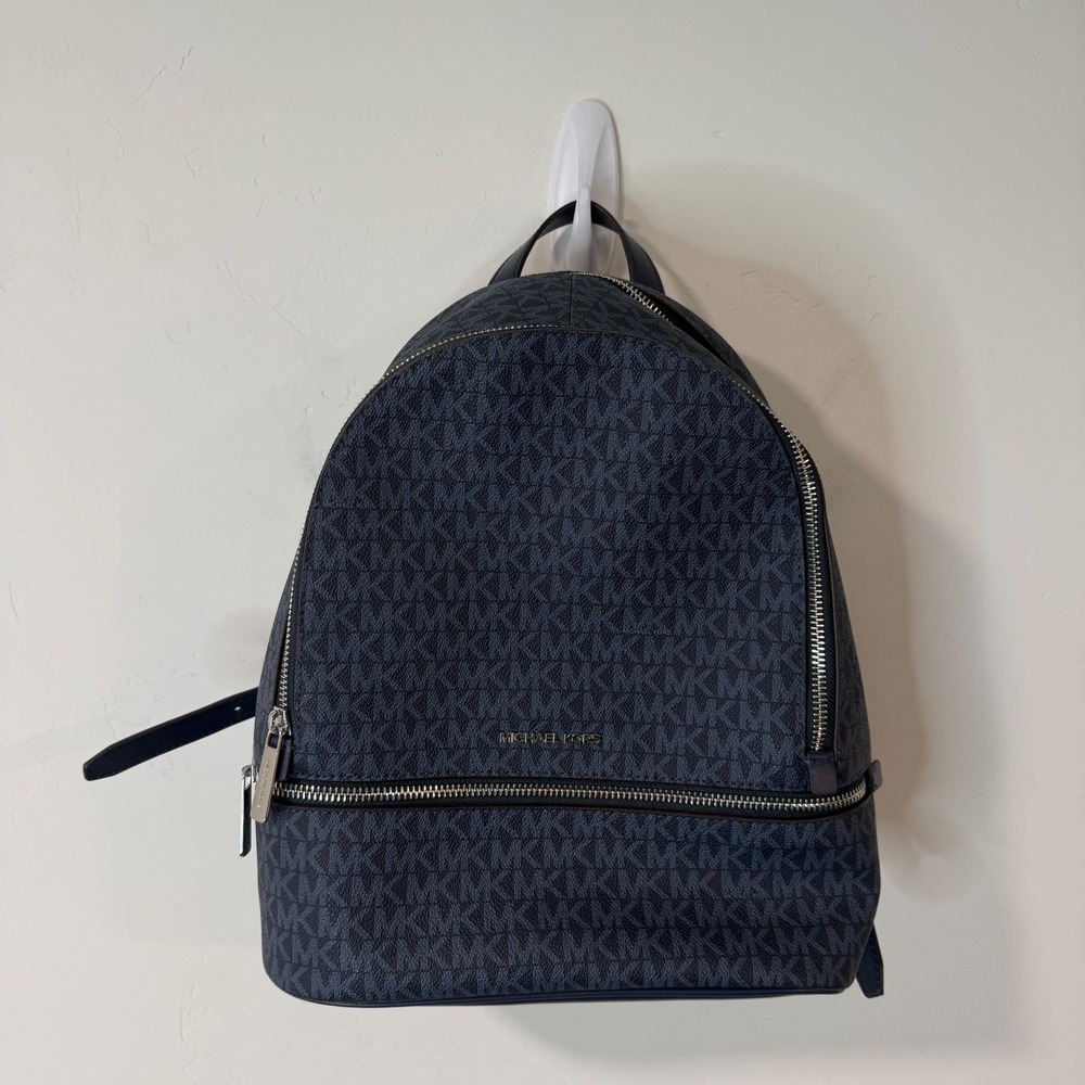Michael Kors Navy MK Logo Backpack